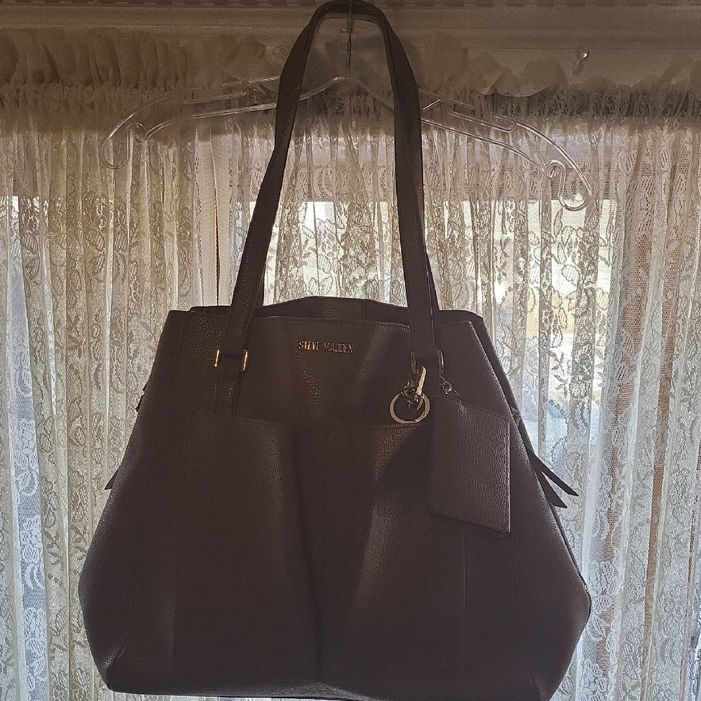 Steve Madden Brown Leather Tote Bag